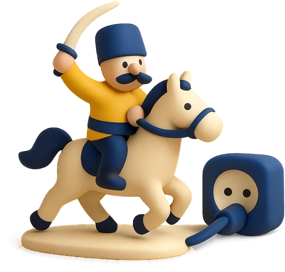Illustration of the literal translation: The Cossack line will never run out.