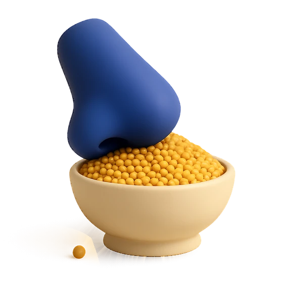 Illustration of the literal translation: Don't stick your nose into someone else's millet.