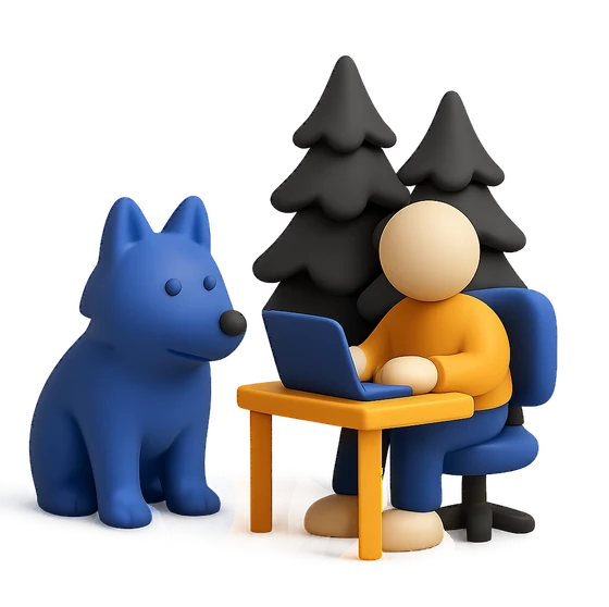 Illustration of the literal translation: Work is not a wolf, it will not run away into the forest.